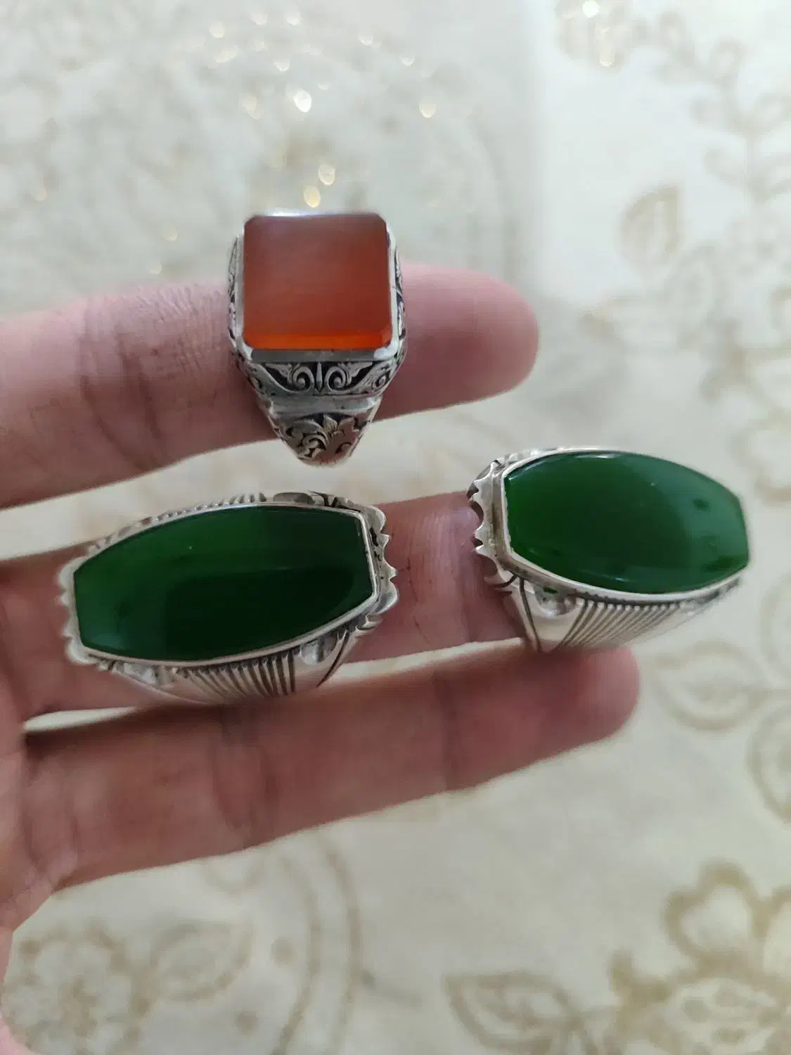 انگشتر عقیق یمنی و عقیق یشم|جواهرات|کاشان, استرک|دیوار