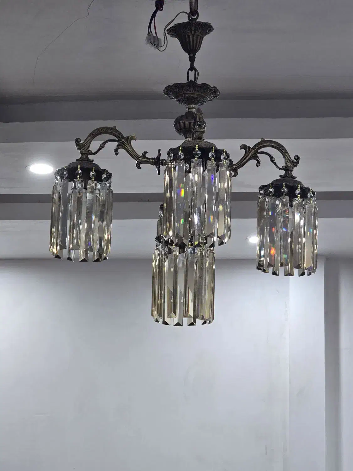 لوستر کریستال ۵ شاخه|لوستر و چراغ آویز|باقرشهر, |دیوار