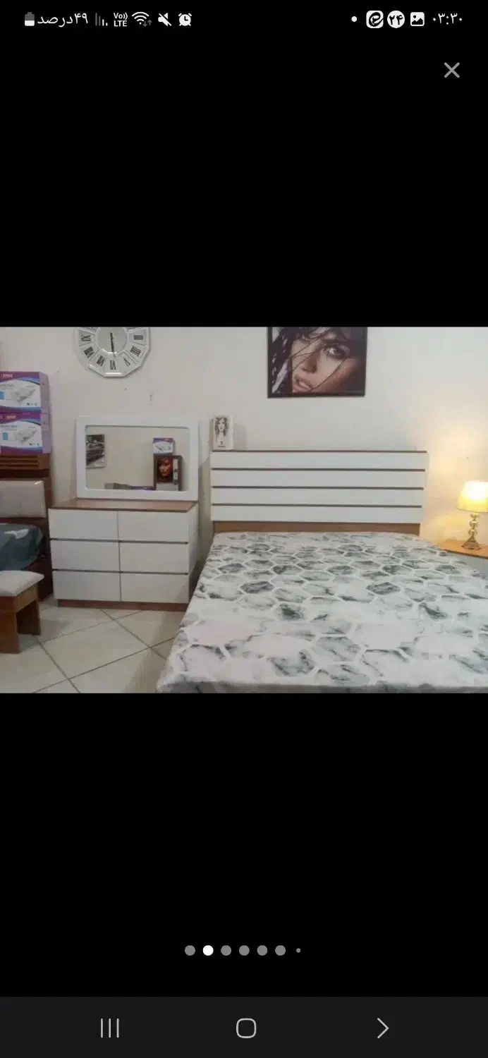 تخت خواب سفید مشکی ام دی اف دو نفره|تخت و سرویس خواب|قم, شهر قائم|دیوار
