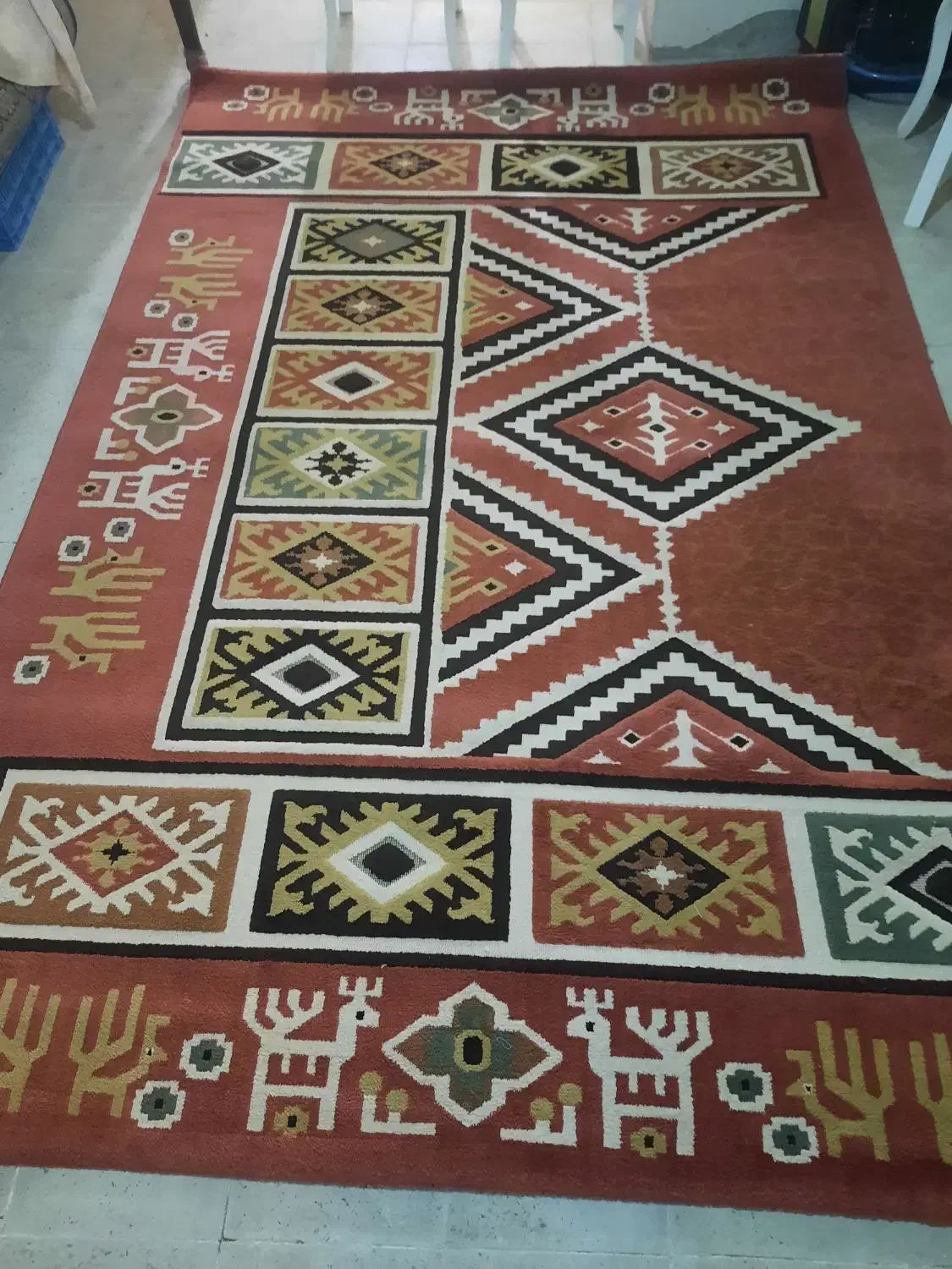 گلیم فرش ۶ متری|گلیم، جاجیم، گبه|ایلام, |دیوار