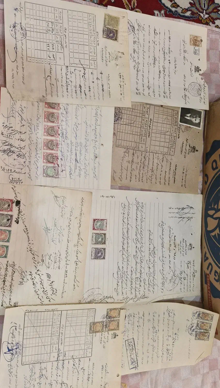 بیش از ده هزار برگ اسناد تمبردار رضا شاه و پهلوی|کلکسیون سکه، تمبر، اسکناس|تهران, جوادیه تهرانپارس|دیوار