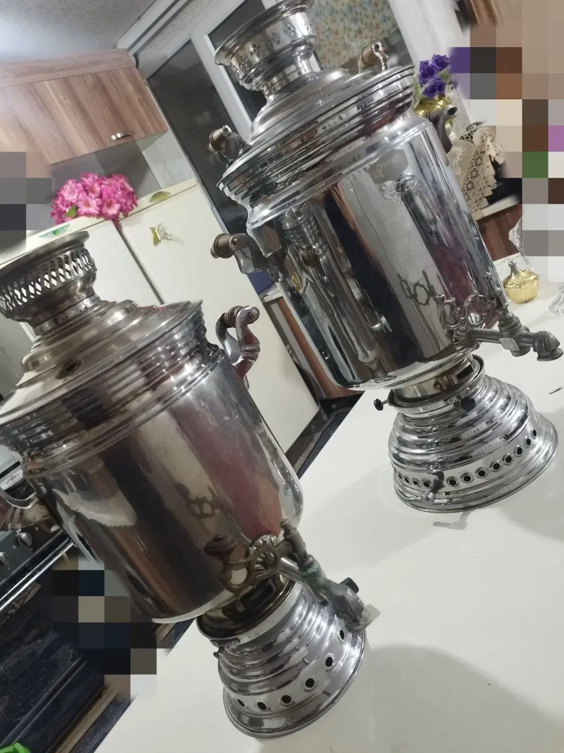 سماور بزرگ و کوچک در حد نو|سماور، چای‌ساز، قهوه‌ساز|تبریز, |دیوار
