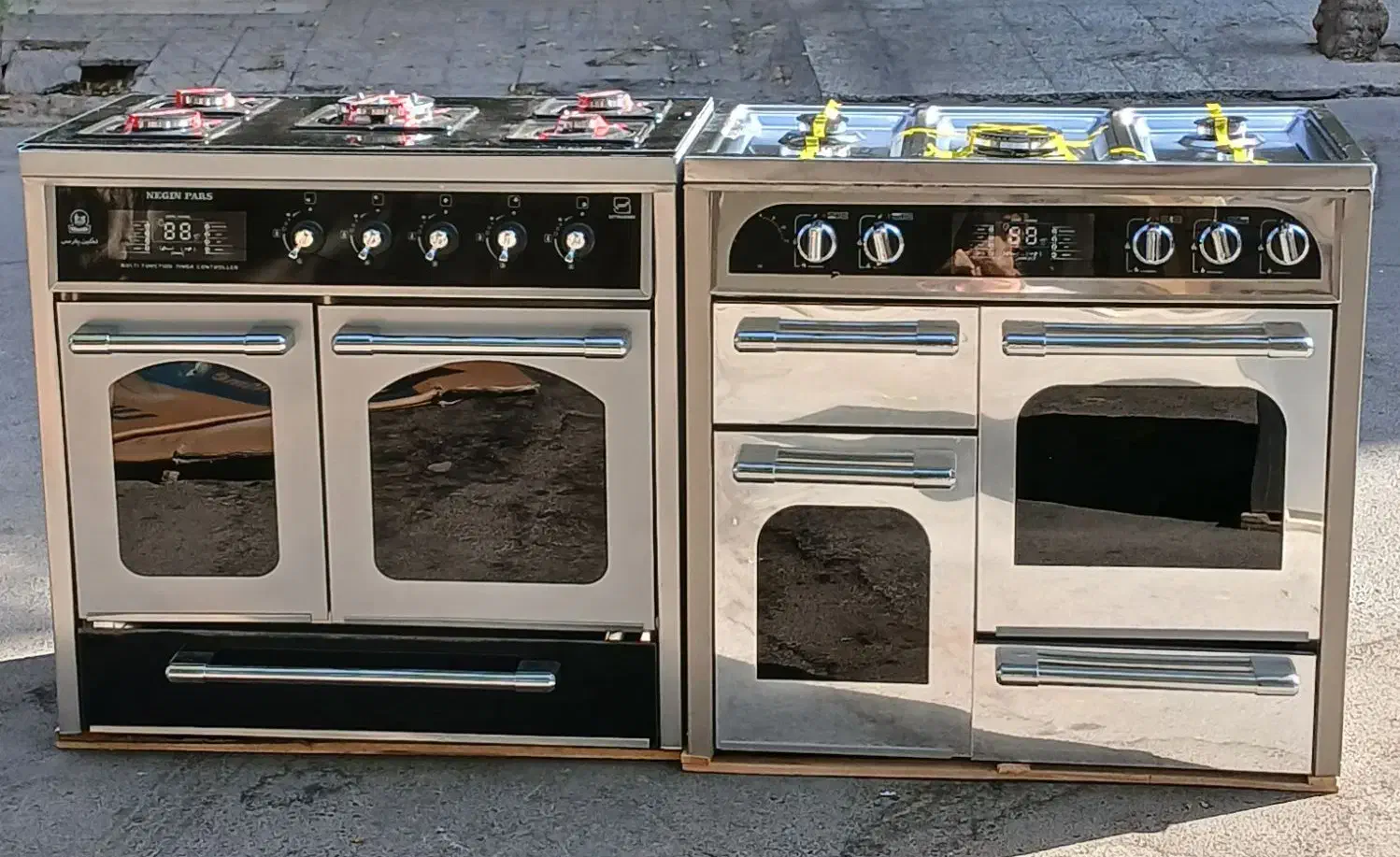 اجاق گاز صفحه شیشه و استیل مدل مدرن/نگین پارس/تکنو|اجاق گاز و لوازم برقی پخت‌وپز|مشهد, طلاب|دیوار