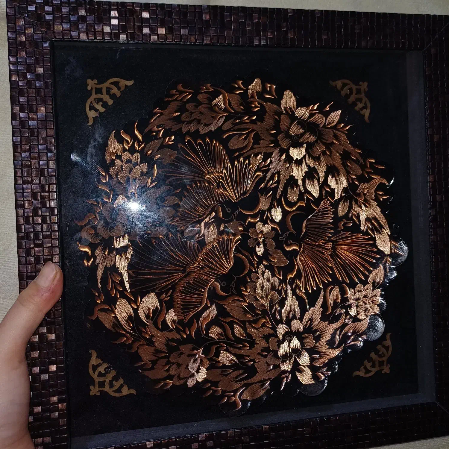 صنایع دستی اصفهان بشقاب مسی قلمزنی مدل الماس تراشه|صنایع دستی و سایر لوازم تزئینی|تهران, ایرانشهر|دیوار