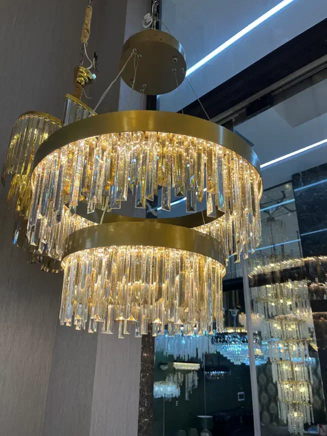 لوستر کریستال آرتین مدرن ۶۰×۴۰ دوطبقه|لوستر و چراغ آویز|تهران, نیروی هوایی (پیروزی)|دیوار