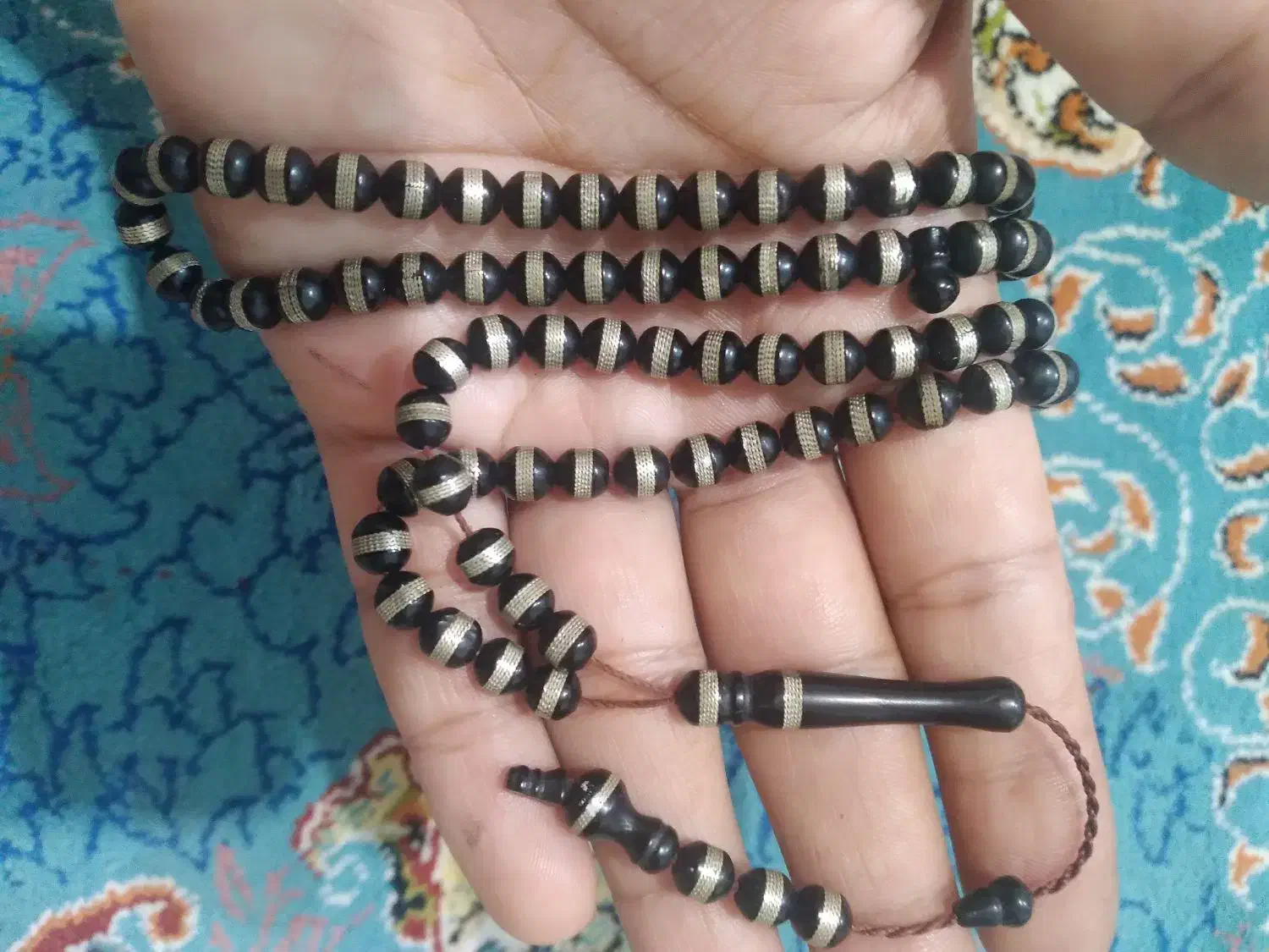 تسبیح نقره کوب ۹۹ تایی|کلکسیون اشیاء عتیقه|زاهدان, |دیوار