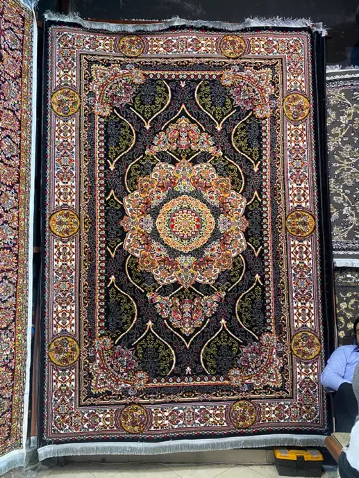 فرش ۱۲ متر باغ ملک سرمه ای هراج ضیاء|فرش|مشهد, سپاد|دیوار