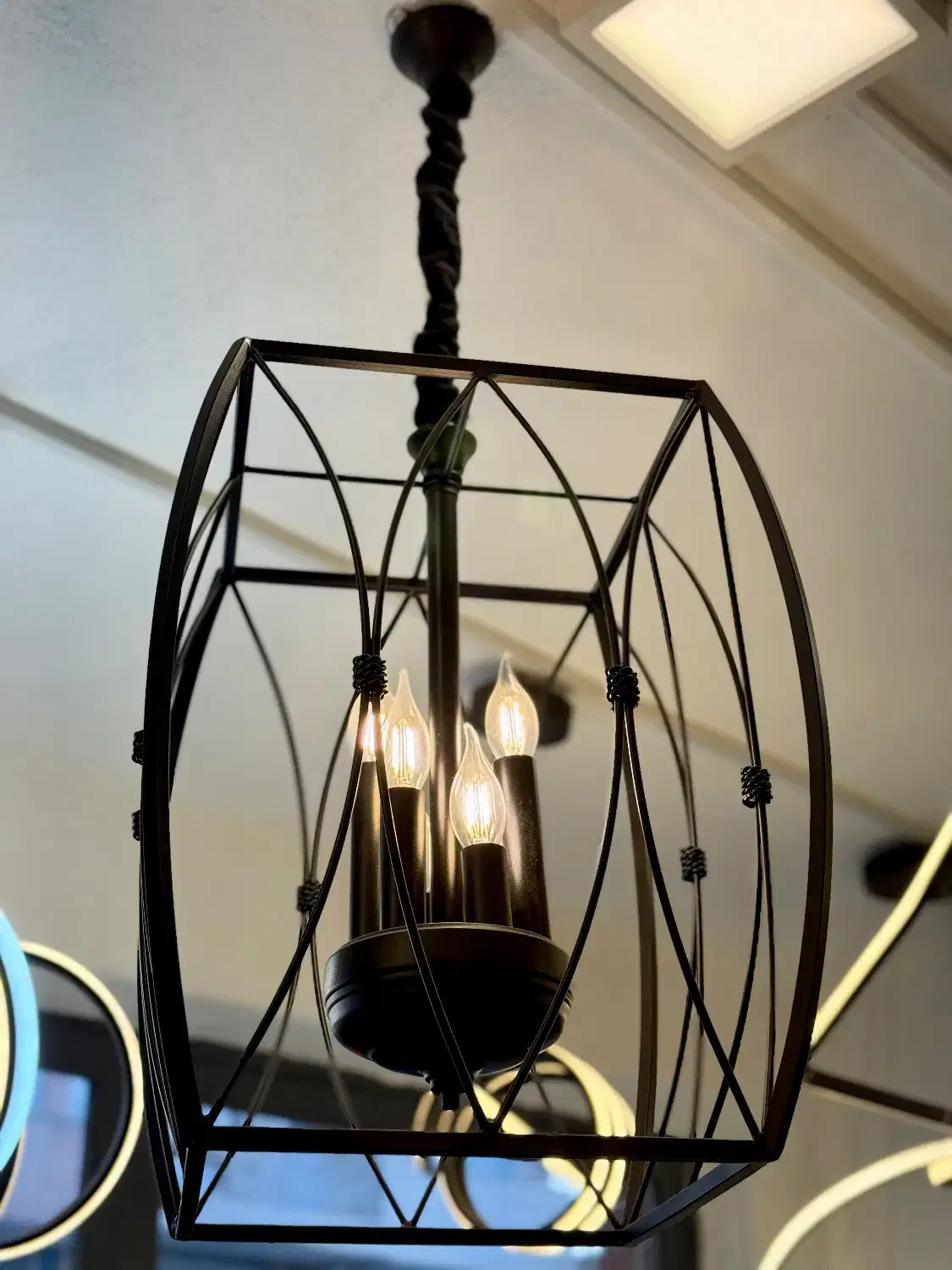 لوستر نئونی،چوبی،فلزی|لوستر و چراغ آویز|اردبیل, |دیوار