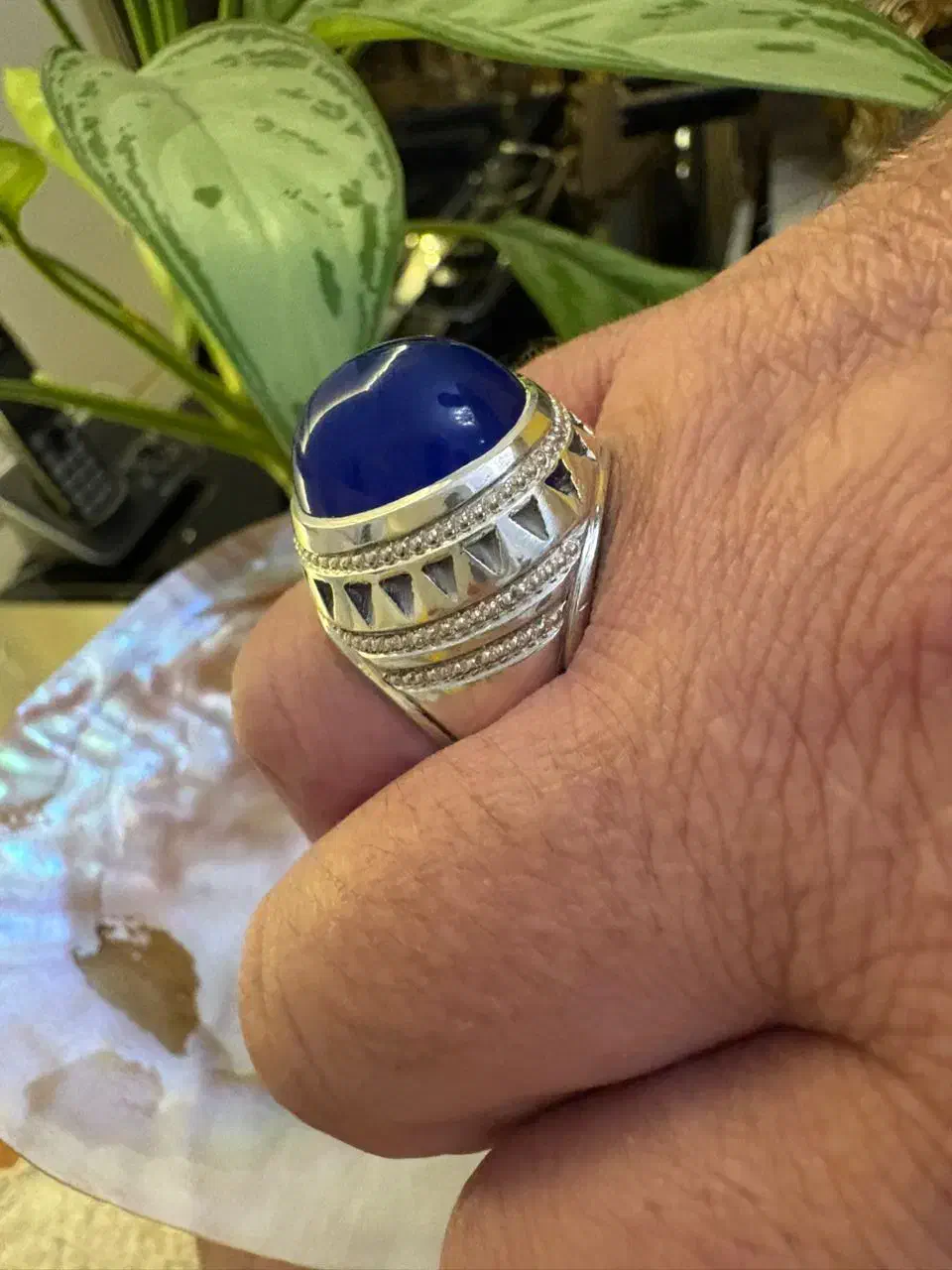 فروش انگشتر نقره با عقیق آبی|کلکسیون اشیاء عتیقه|تهران, دانشگاه شریف|دیوار