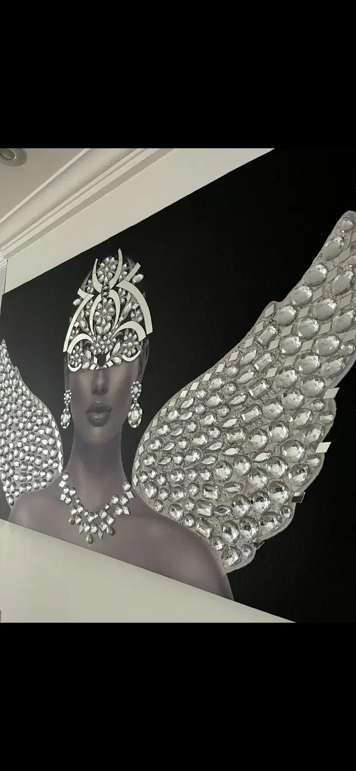 تابلو آینه کاری و نگین کاری شده در ابعاد ۸۰در۱۳۰|تابلو، نقاشی، عکس|آمل, |دیوار