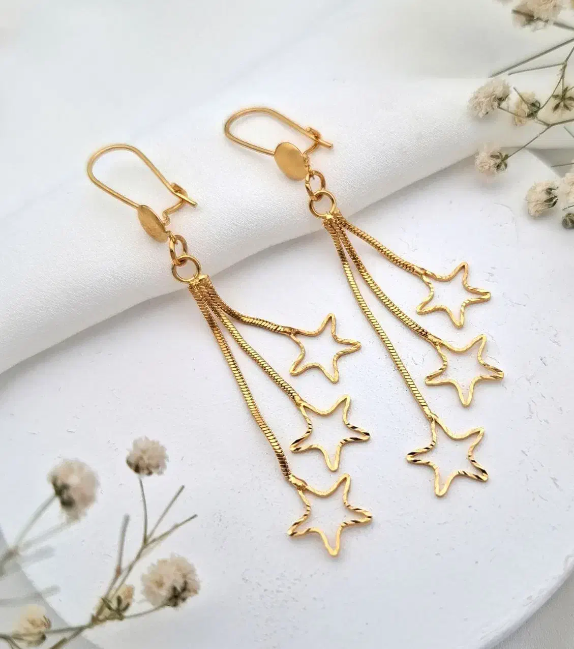 گوشواره آبکاری طلا ضدحساسیت مدل ریش ریش|بدلیجات|مشهد, نکاح|دیوار