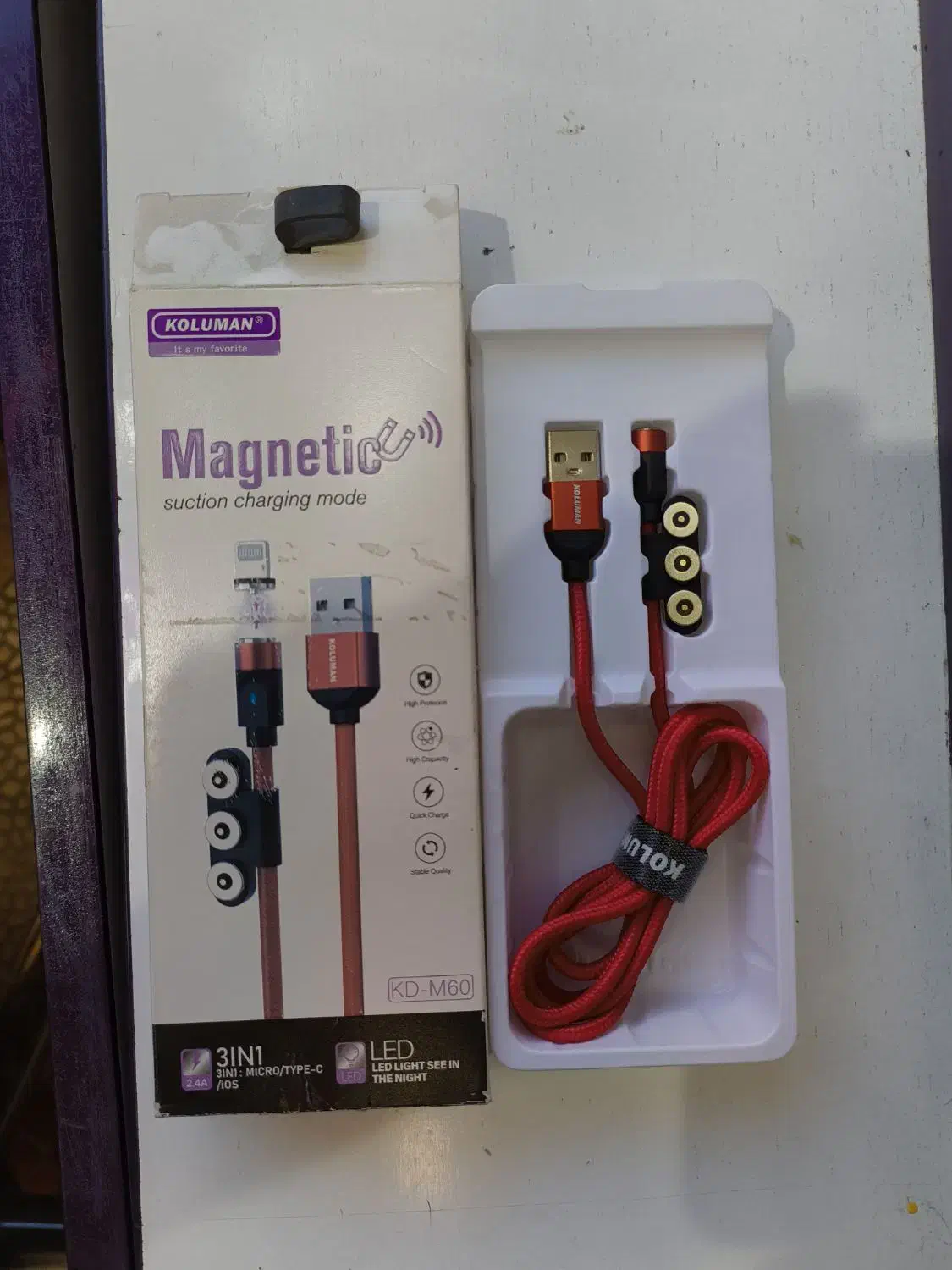 کابل سه کاره مغناطیسی کلومن|لوازم جانبی موبایل و تبلت|اردبیل, |دیوار
