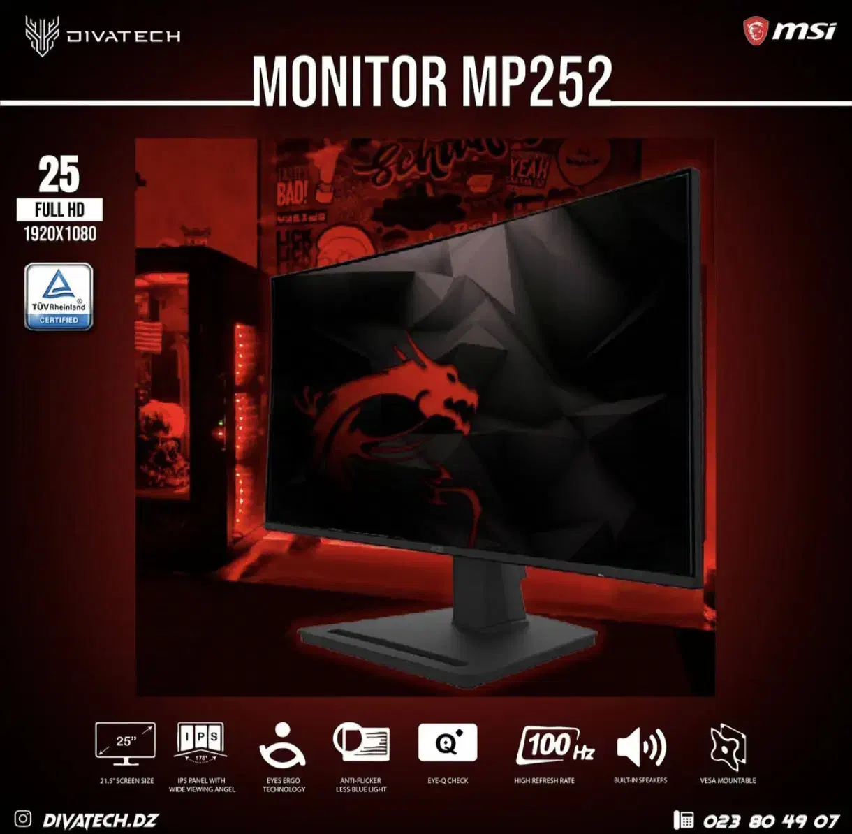 مانیتور ۲۵ اینچ MSI دارای بلندگو|قطعات و لوازم جانبی رایانه|همدان, |دیوار