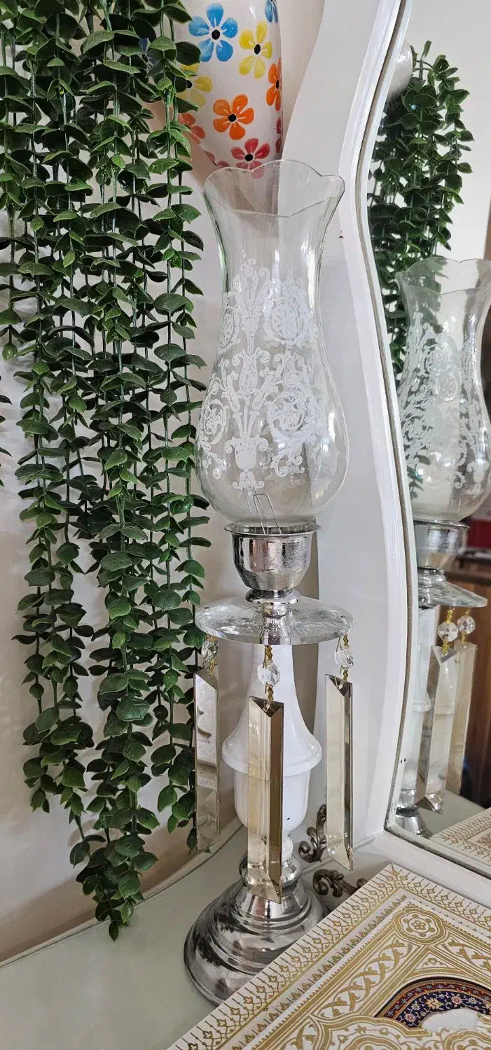 آیینه و شمعدان چوبی سفید|بوفه، ویترین، کنسول|تهران, خرمشهر|دیوار