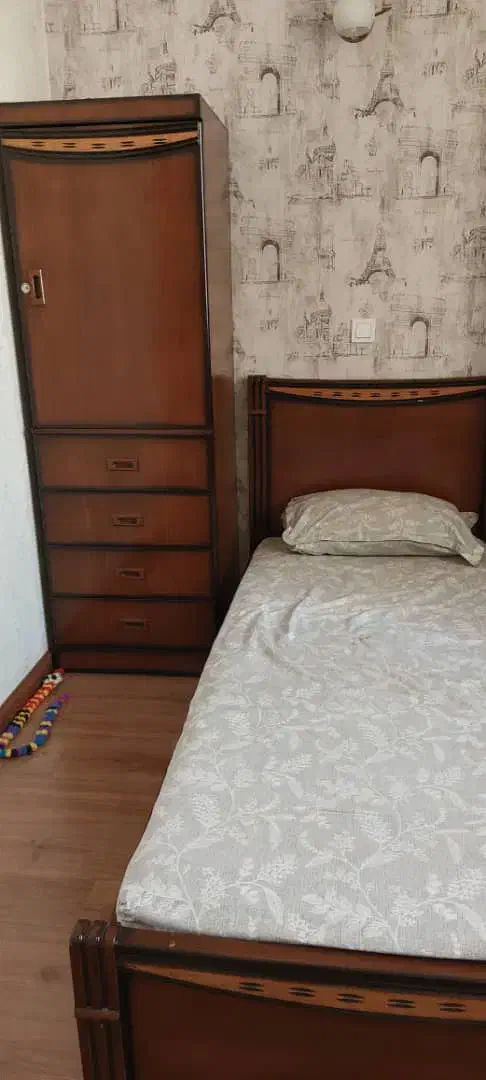 تخت نوجوان به همراه کمد لباس|تخت و سرویس خواب|تهران, سردارجنگل|دیوار