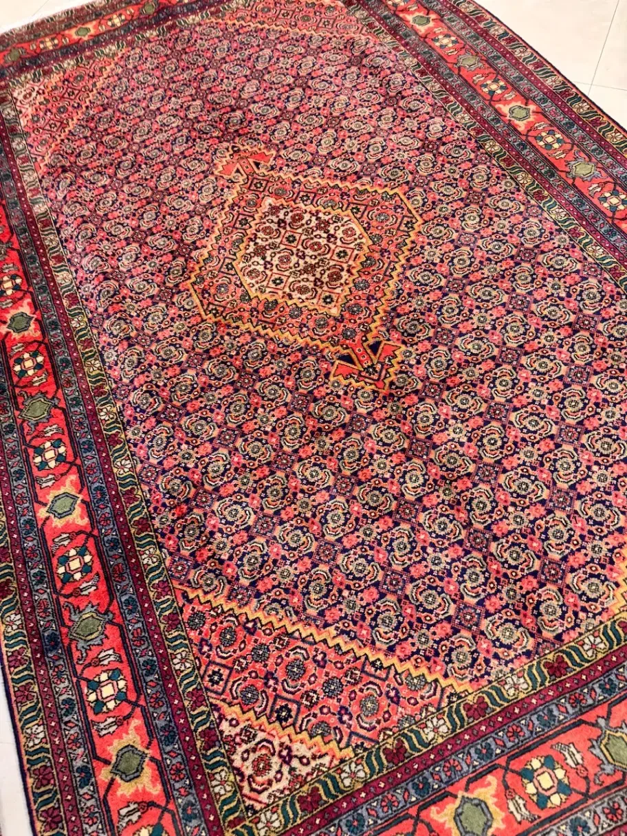 ۶متری دستبافت نقشه ماهی سرمه ای حاشیه قرمز|فرش|تهران, یوسفآباد|دیوار