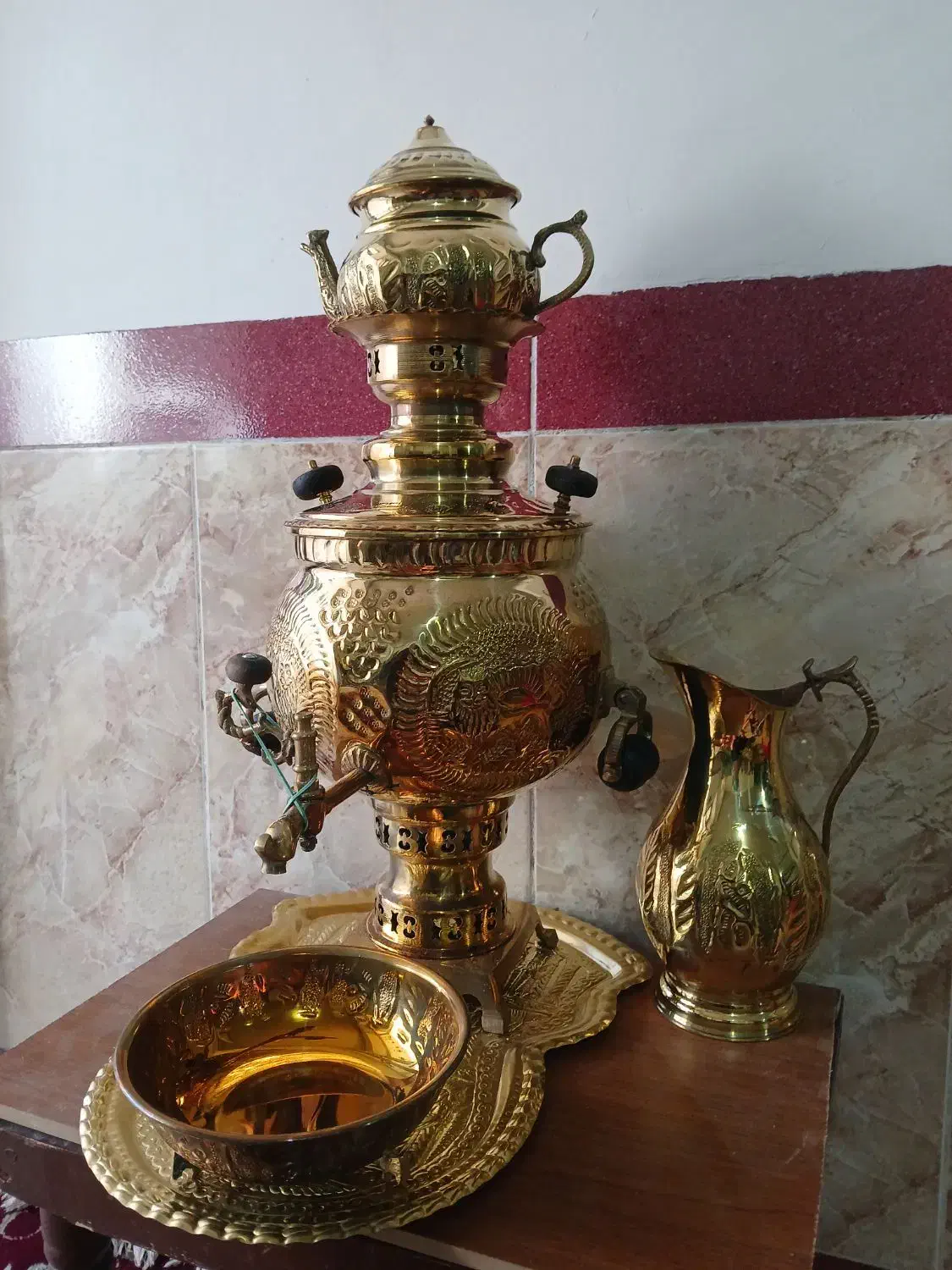 سرویس سماور ذغالی 6 لیتری|سماور، چایساز، قهوهساز|میاندوآب, |دیوار