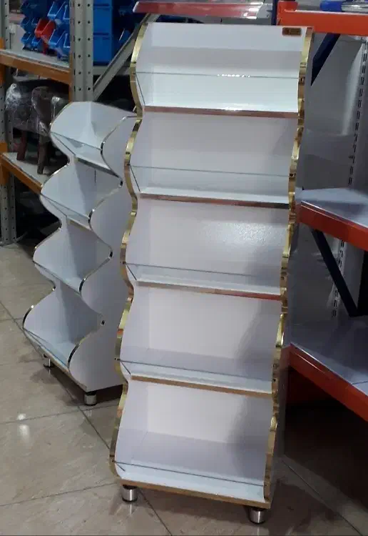 قفسه ۵طبقه ام دی اف مدل ابشاری|کتابخانه، شلف، قفسه‌های دیواری|تربت جام, بوستان وحدت|دیوار