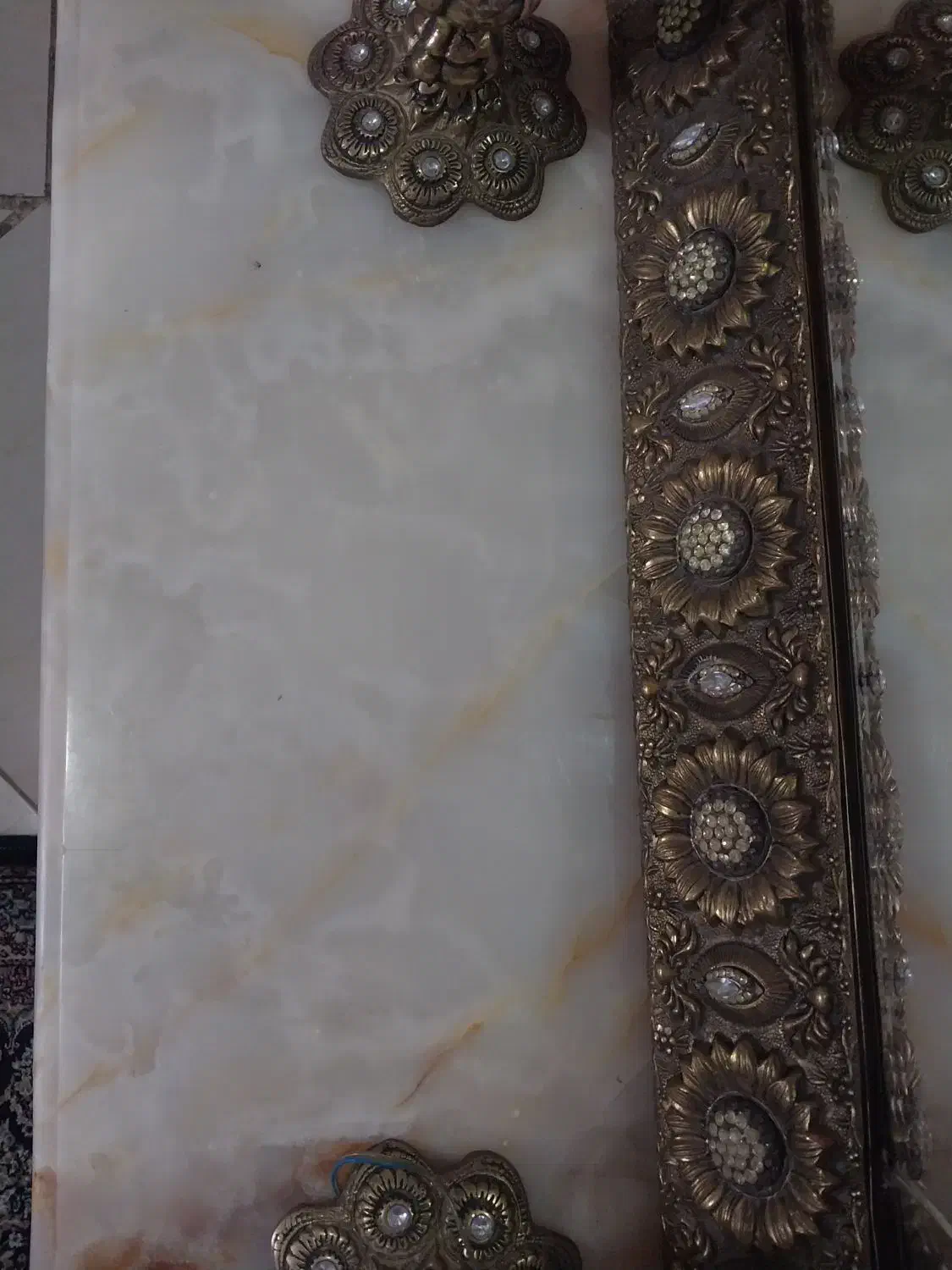 آینه و شمعدان برنجی|بوفه، ویترین، کنسول|کهریزک, |دیوار