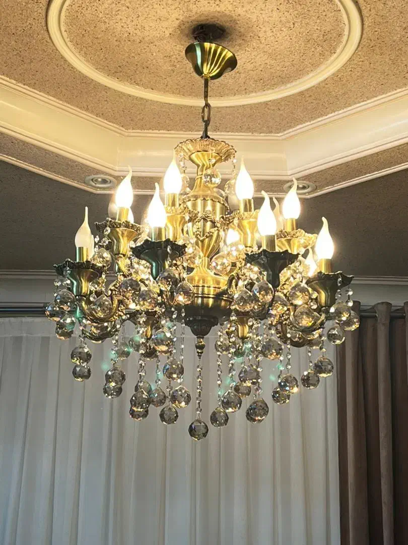 لوستر تمام برنز سالمو زیبا|لوستر و چراغ آویز|قم, هنرستان|دیوار