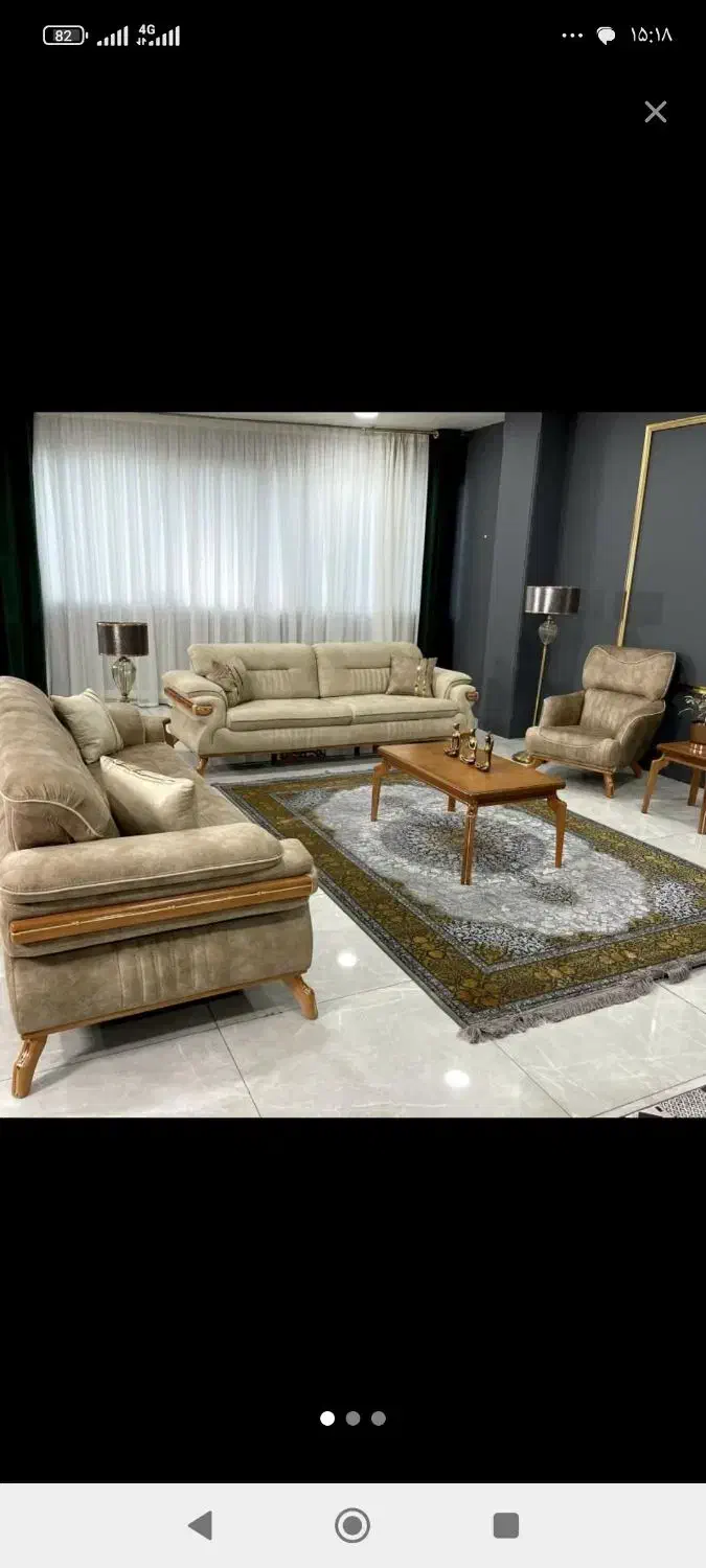 مبل شاهانه،تولیدی انصاری،با کلاف روس اصلی11111|مبلمان خانگی و میز عسلی|یاسوج, |دیوار