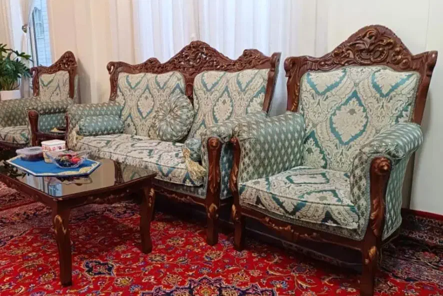مبل استیل ۹ نفره چوب گردو|مبلمان خانگی و میز عسلی|تهران, حبیب الله|دیوار