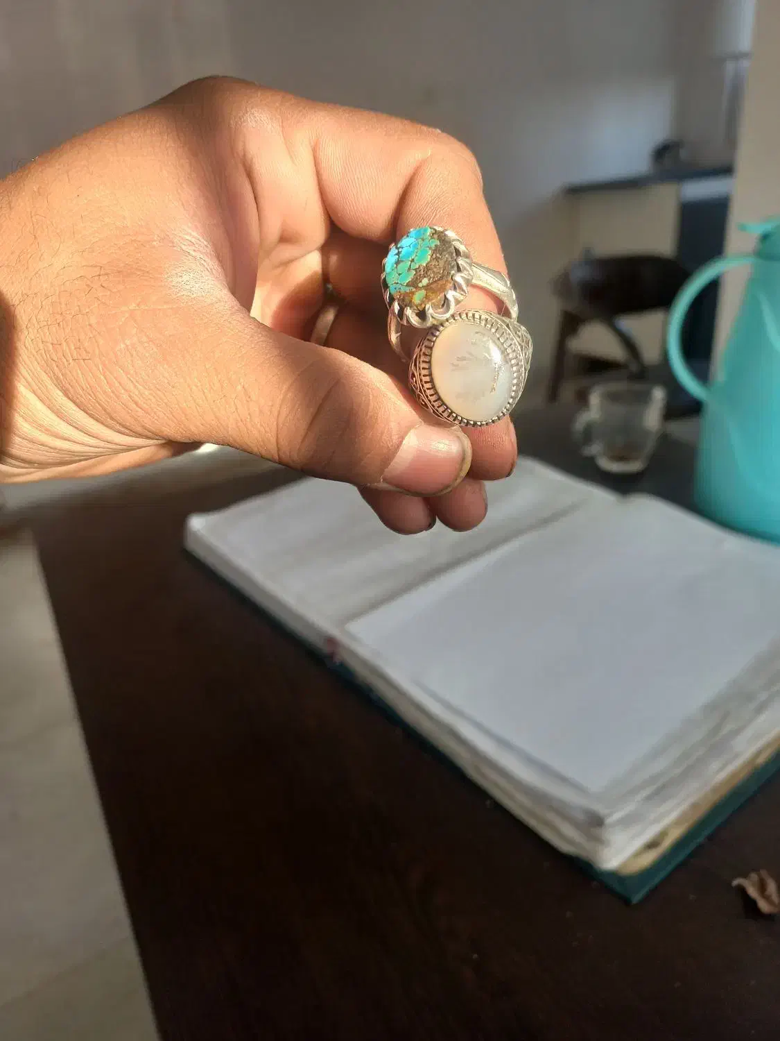 انگشتر فیروزه و شجر نقره۹۲۵|جواهرات|شاهرود, |دیوار