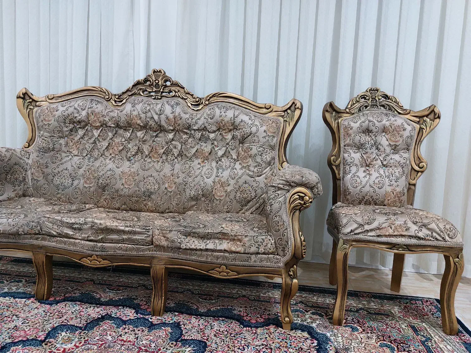 مبل سلطنتی ۹ نفره|مبلمان خانگی و میز عسلی|قدس, شهر‌قدس|دیوار