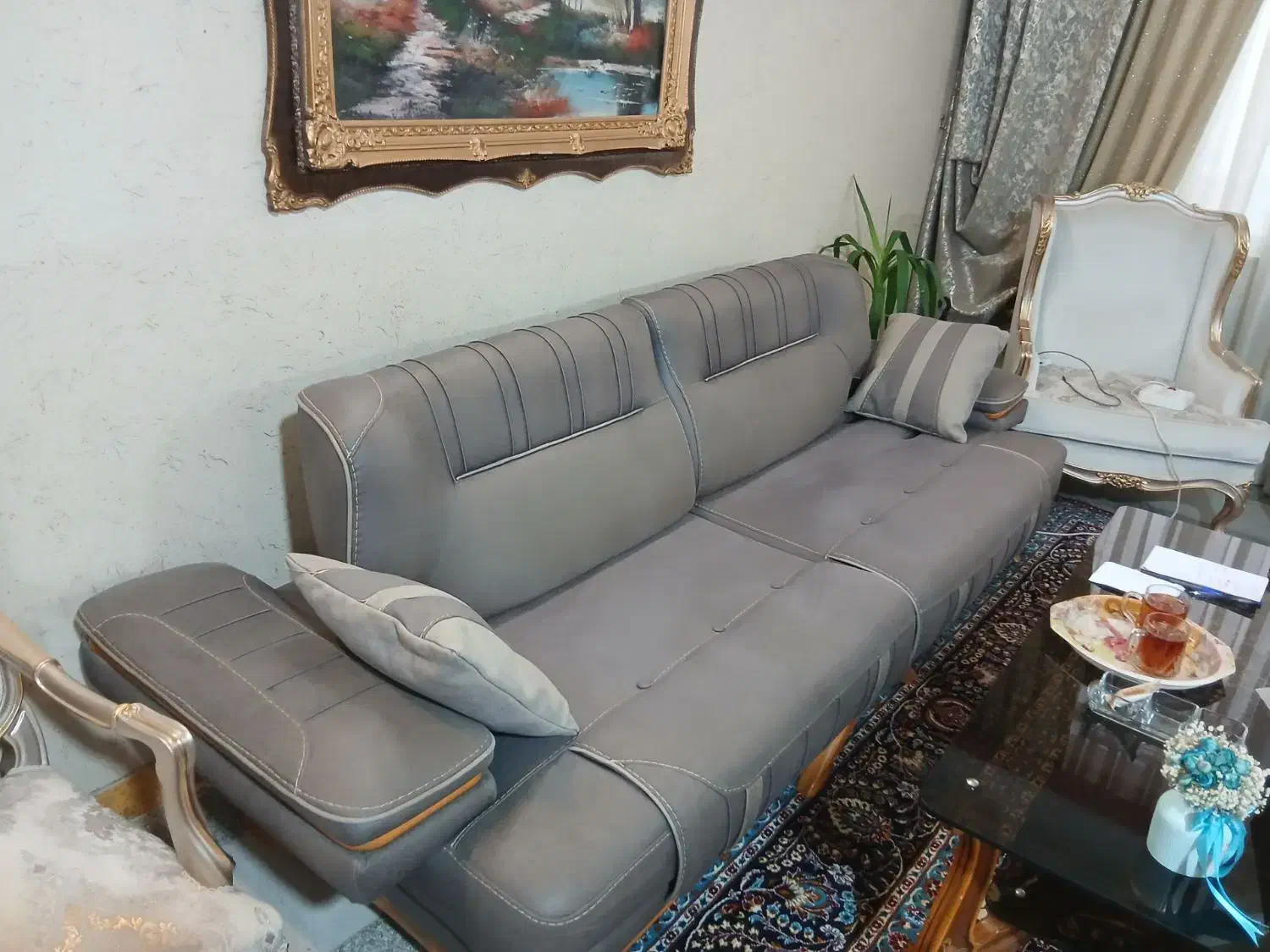 کاناپه تخت خواب شو ۵ نفره شیک و تمیز درحد|مبلمان خانگی و میز عسلی|مشهد, حجت|دیوار