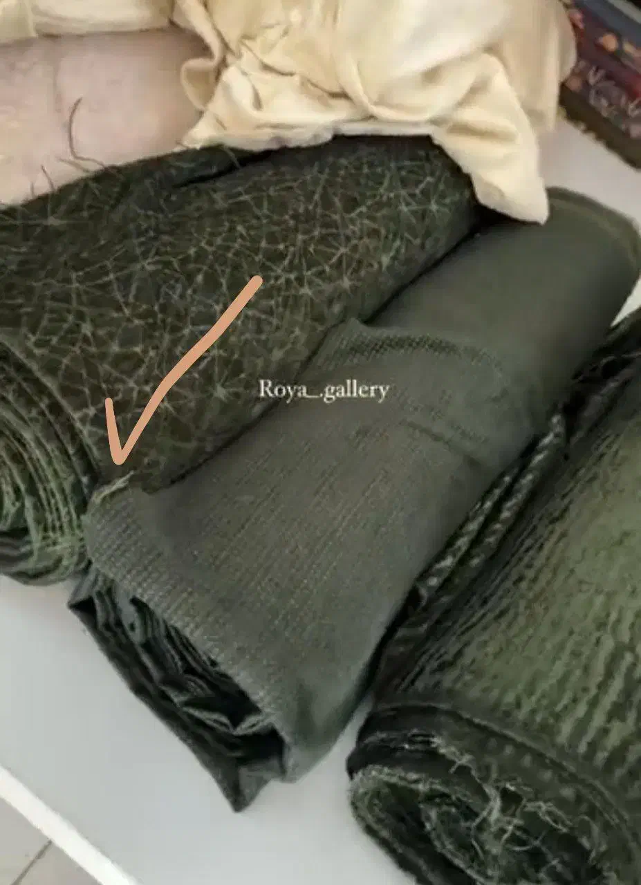 دوعدد پنل پرده سبز یشمی مغزی دوزی،نونو،،|پرده، رانر، رومیزی|رباط‌کریم, رباط‌کریم|دیوار