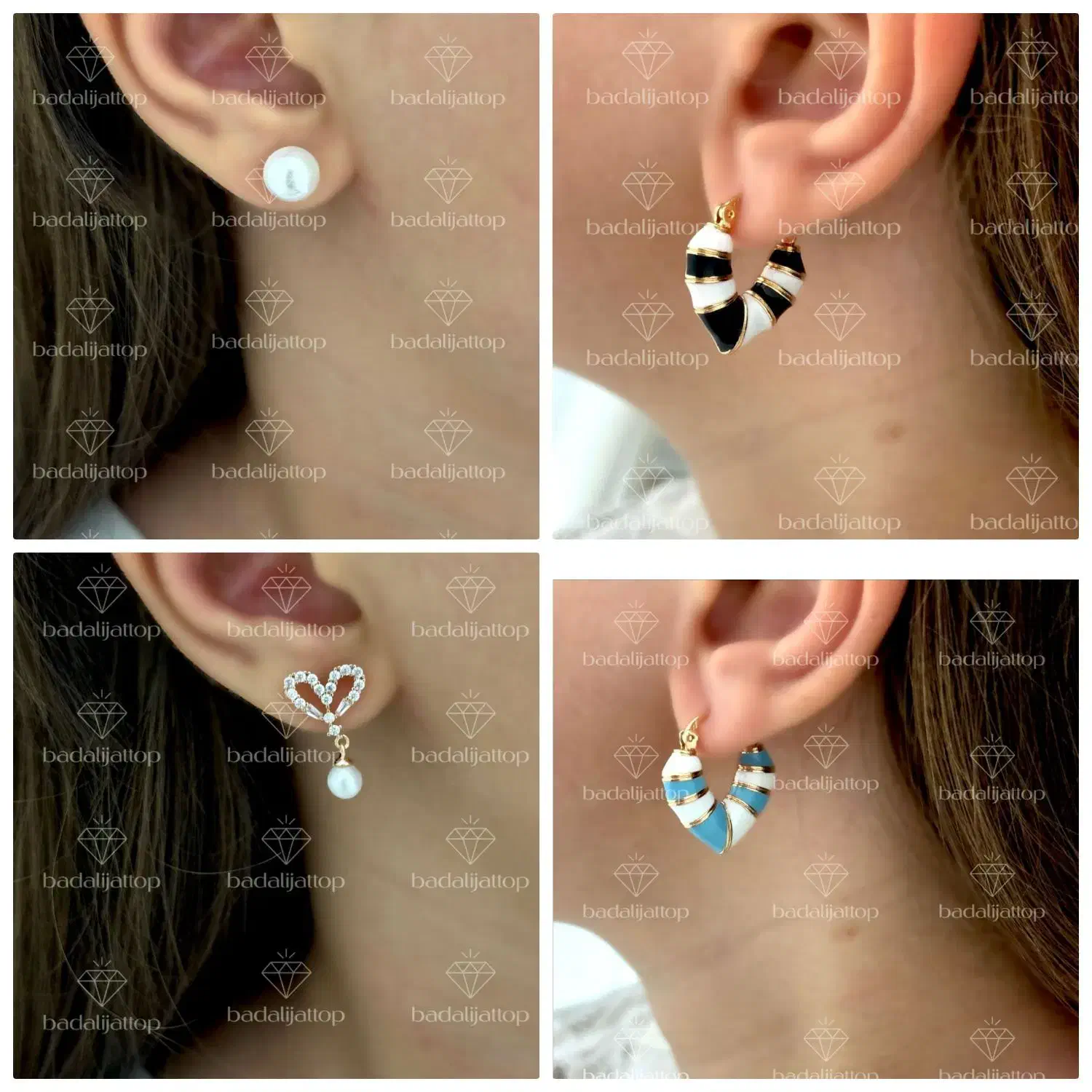 گوشوار آبکاری طلا|بدلیجات|شیراز, بریجستون|دیوار