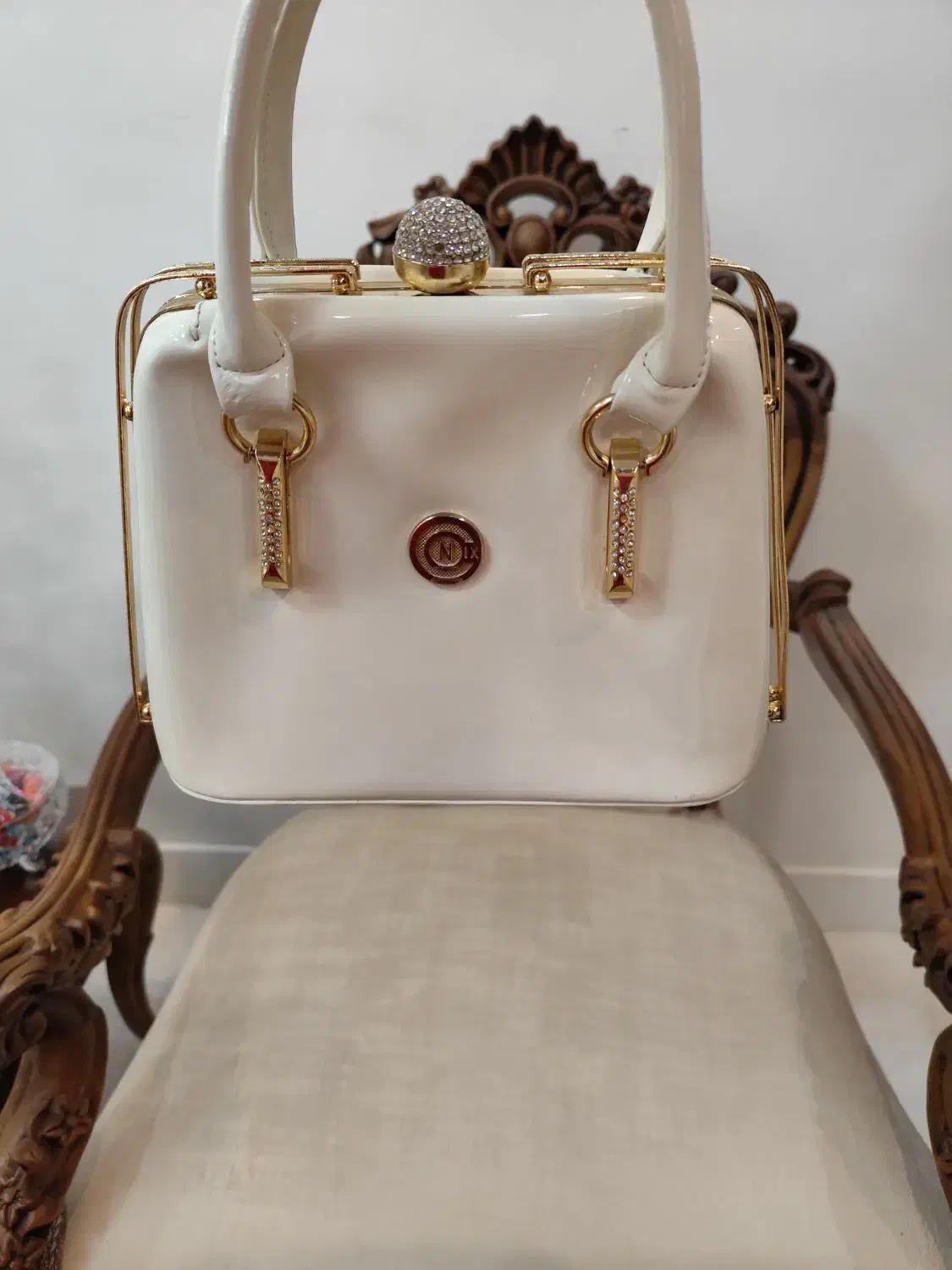 کیف دستی سفید چرم براق|کیف، کفش، کمربند|شیراز, شهرک گلستان|دیوار