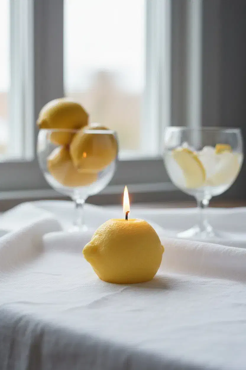 شمع ترندی لیمو|صنایع دستی و سایر لوازم تزئینی|شاهینشهر, مخابرات (شهید بهشتی)|دیوار