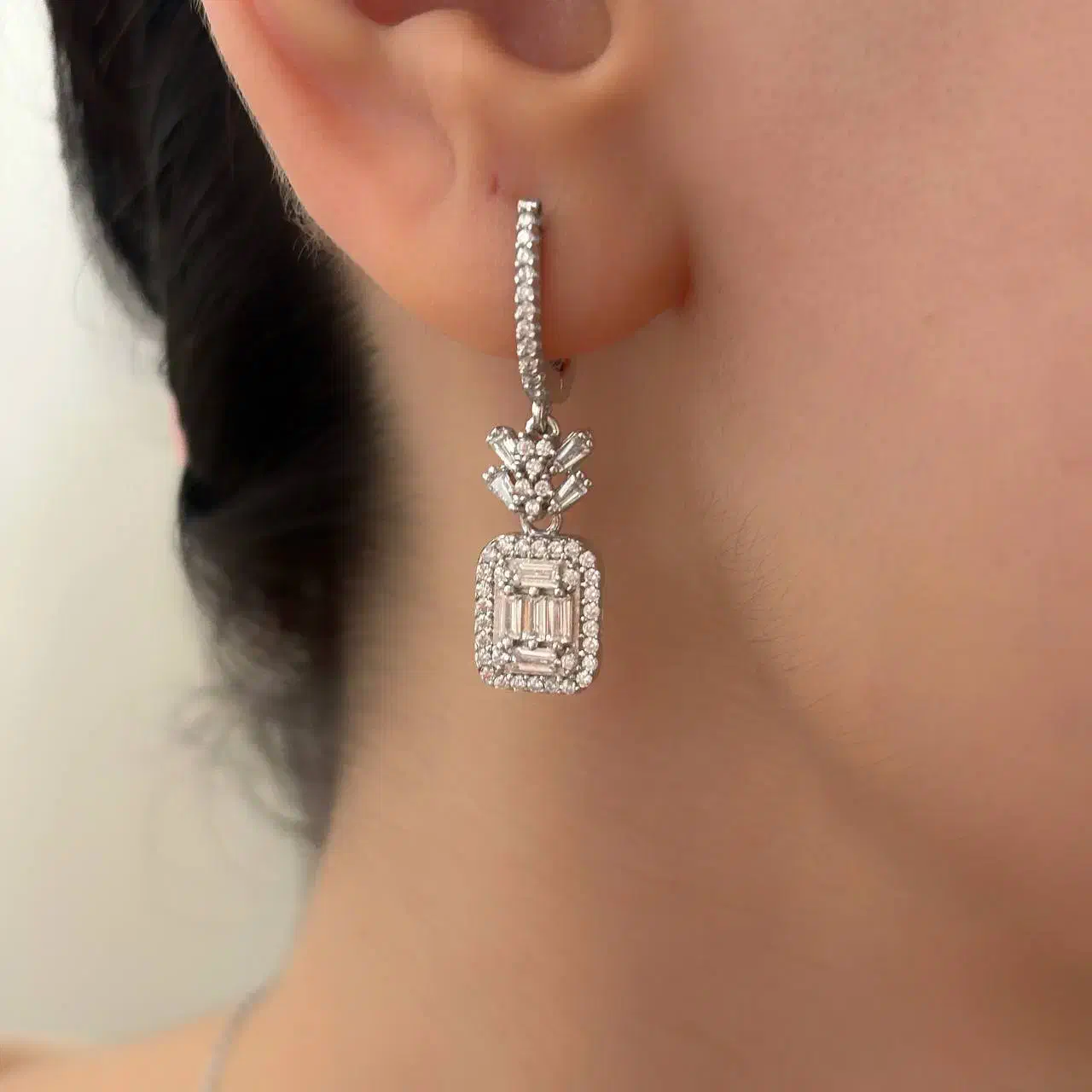 گوشواره آویز تراش نقره روکش طلا۴۰۵۰۵قالب طلا پارلا|بدلیجات|تبریز, |دیوار