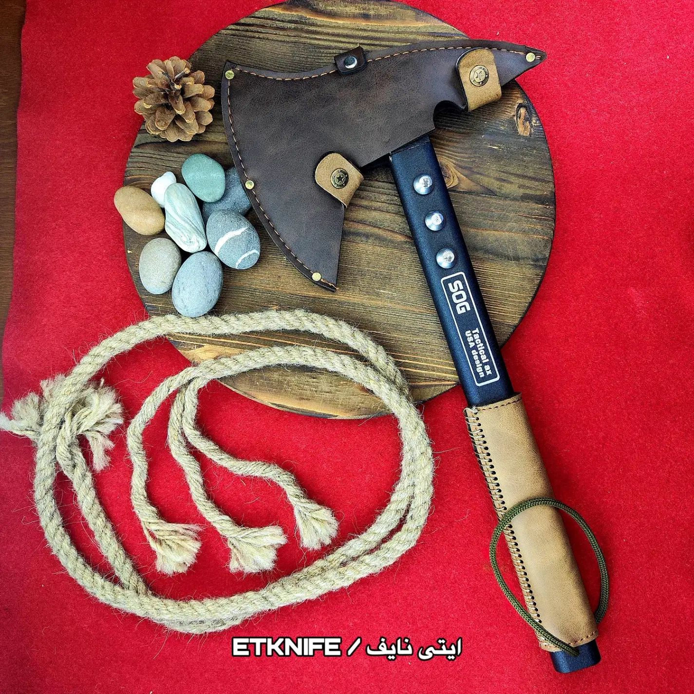تبر تاکتیکال فولادی آهنبر ضدزنگ دستساز زنجان+غلاف|کوهنوردی و کمپینگ|تهران, فاطمی|دیوار