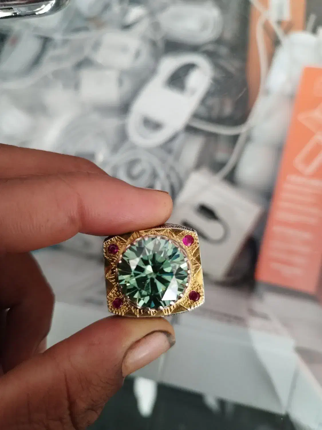 انگشتر الماس روسی سنگین وزن|جواهرات|سیرجان, |دیوار