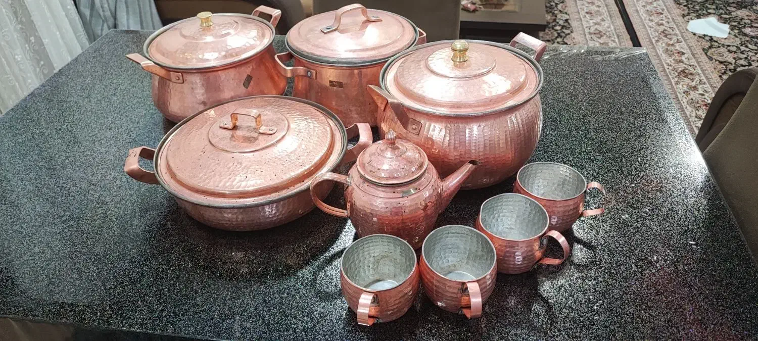 سه قابلمه مس ویک تابه|ظروف پخت‌وپز|مریوان, |دیوار