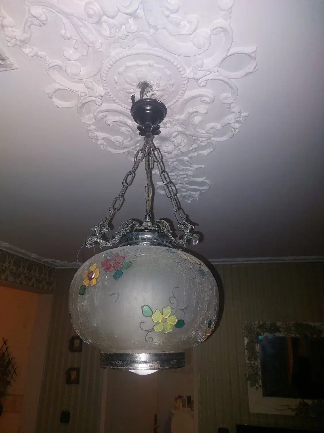 لوستر نقاشی با دست سنتی کلاسیک|لوستر و چراغ آویز|تهران, فلسطین (میدان انقلاب)|دیوار