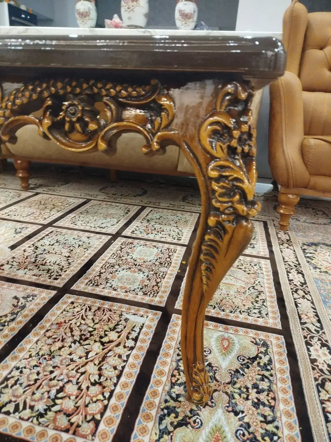 دوعدد میز جلو مبلی تمام منبت چوب راش|مبلمان خانگی و میز عسلی|مشهد, الهیه|دیوار