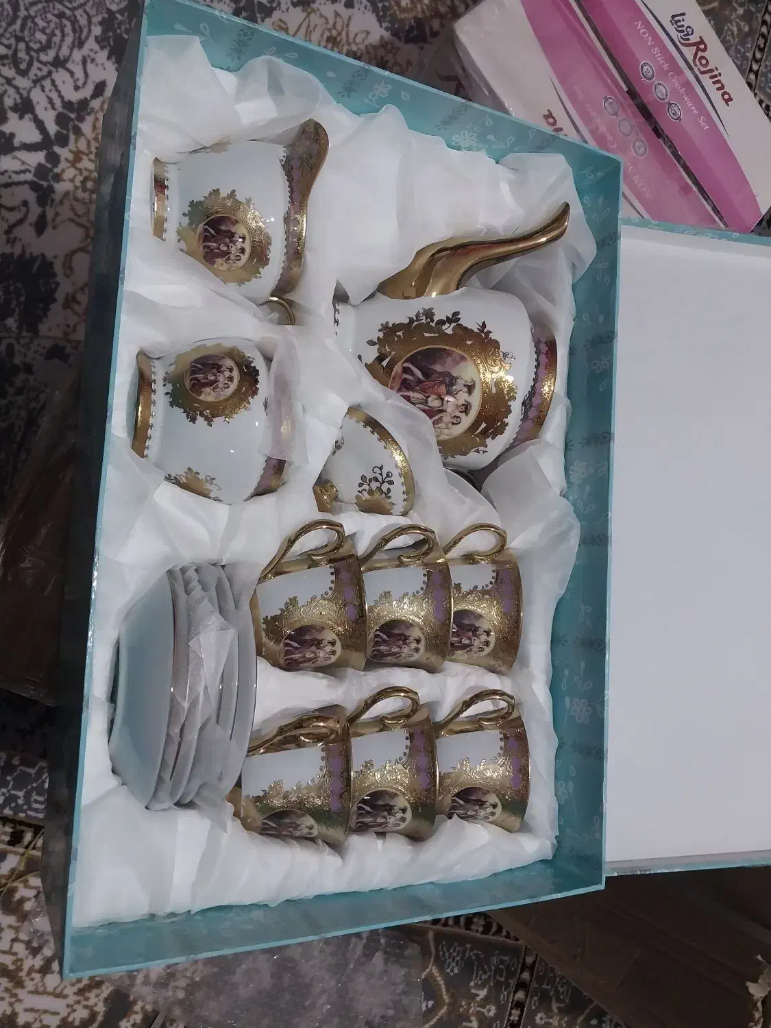 صبحانه خوری طلا کوب|ظروف سرو و پذیرایی|محمدیه-قزوین, |دیوار