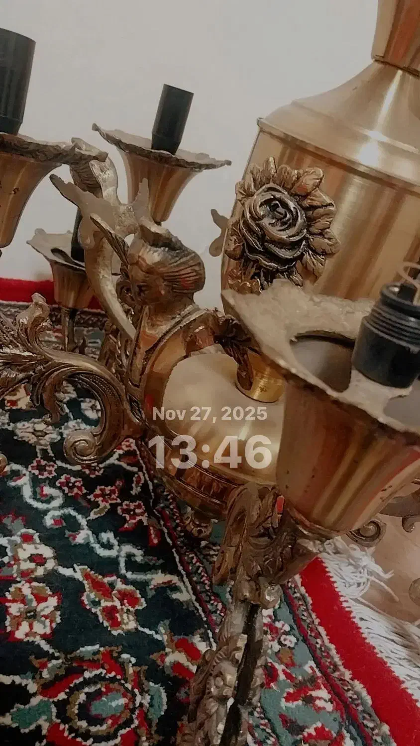 لوستر برنز خالص مدل فرشته|لوستر و چراغ آویز|تبریز, |دیوار