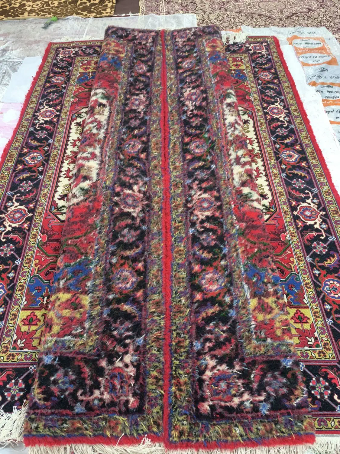 دوجفت فرش دستبافت هریس|فرش|باسمنج, |دیوار