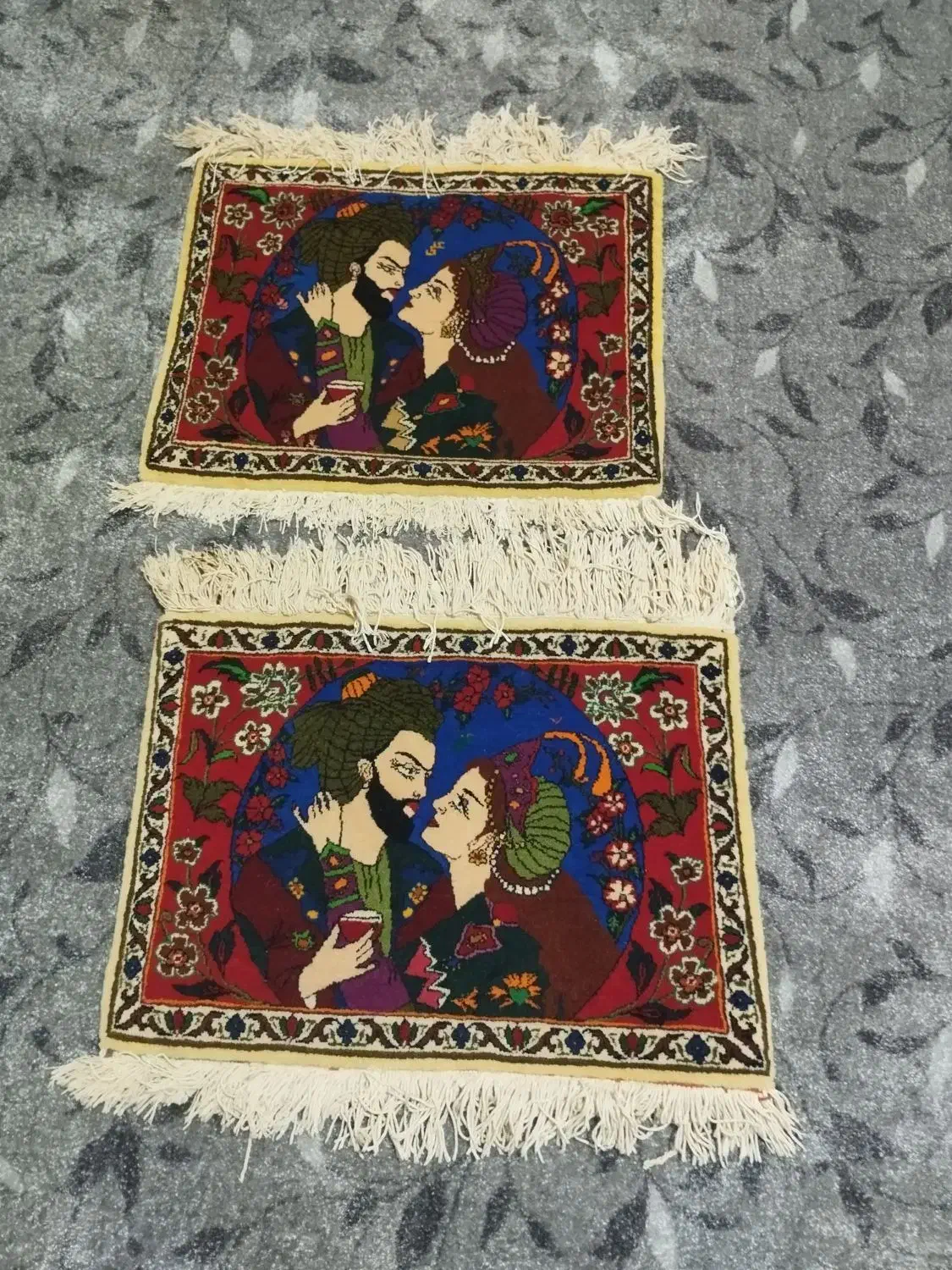 قالیچه دست بافت|تابلو فرش|لنجان, |دیوار