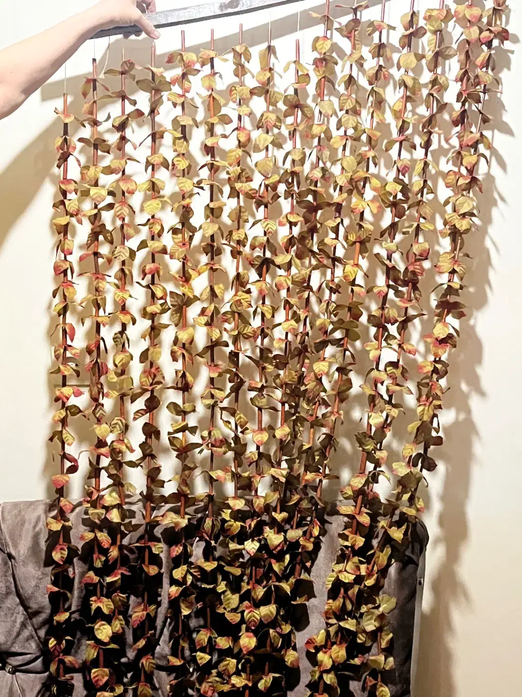 پرده ریسه ای برگ|گل مصنوعی|اهواز, کوروش|دیوار