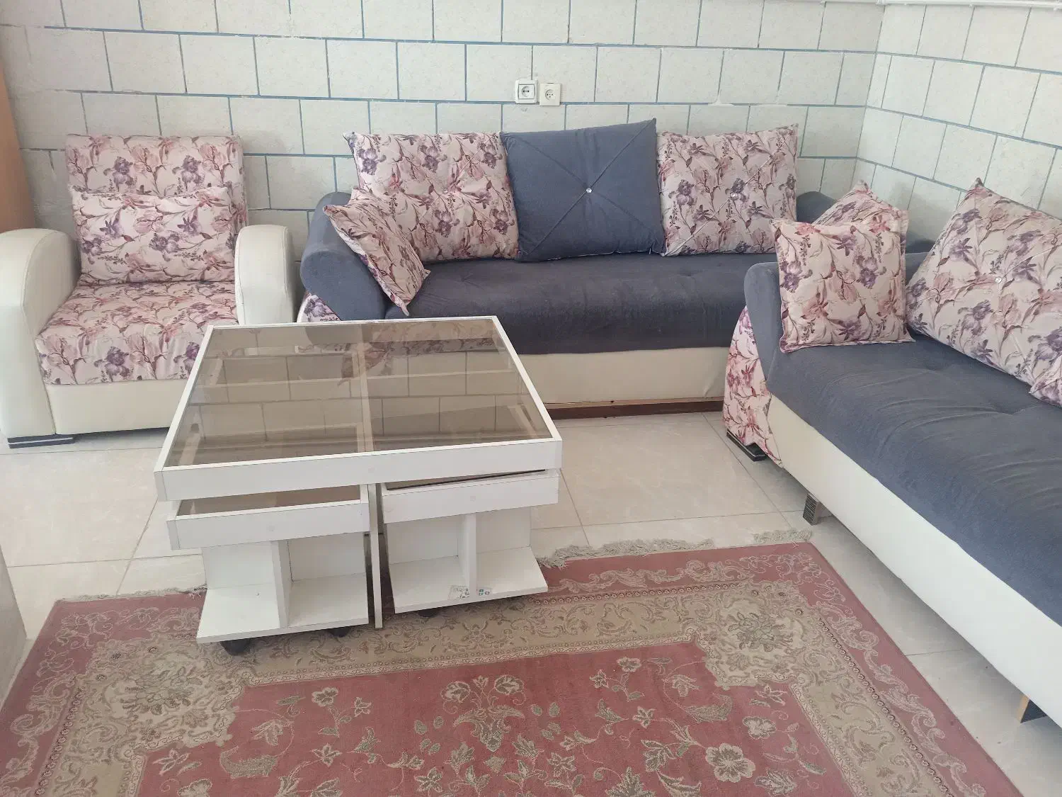 مبل 8نفره تمیز|مبلمان خانگی و میز عسلی|سردشت, |دیوار