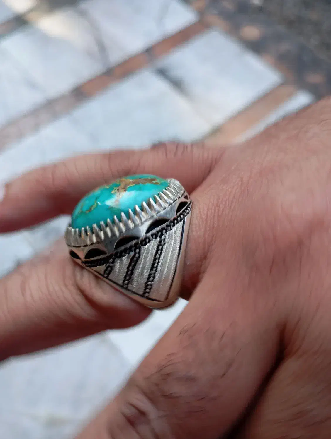 انگشتر نقره فیروزه جون دار|جواهرات|هشتگرد, فاز ۱ مهستان|دیوار