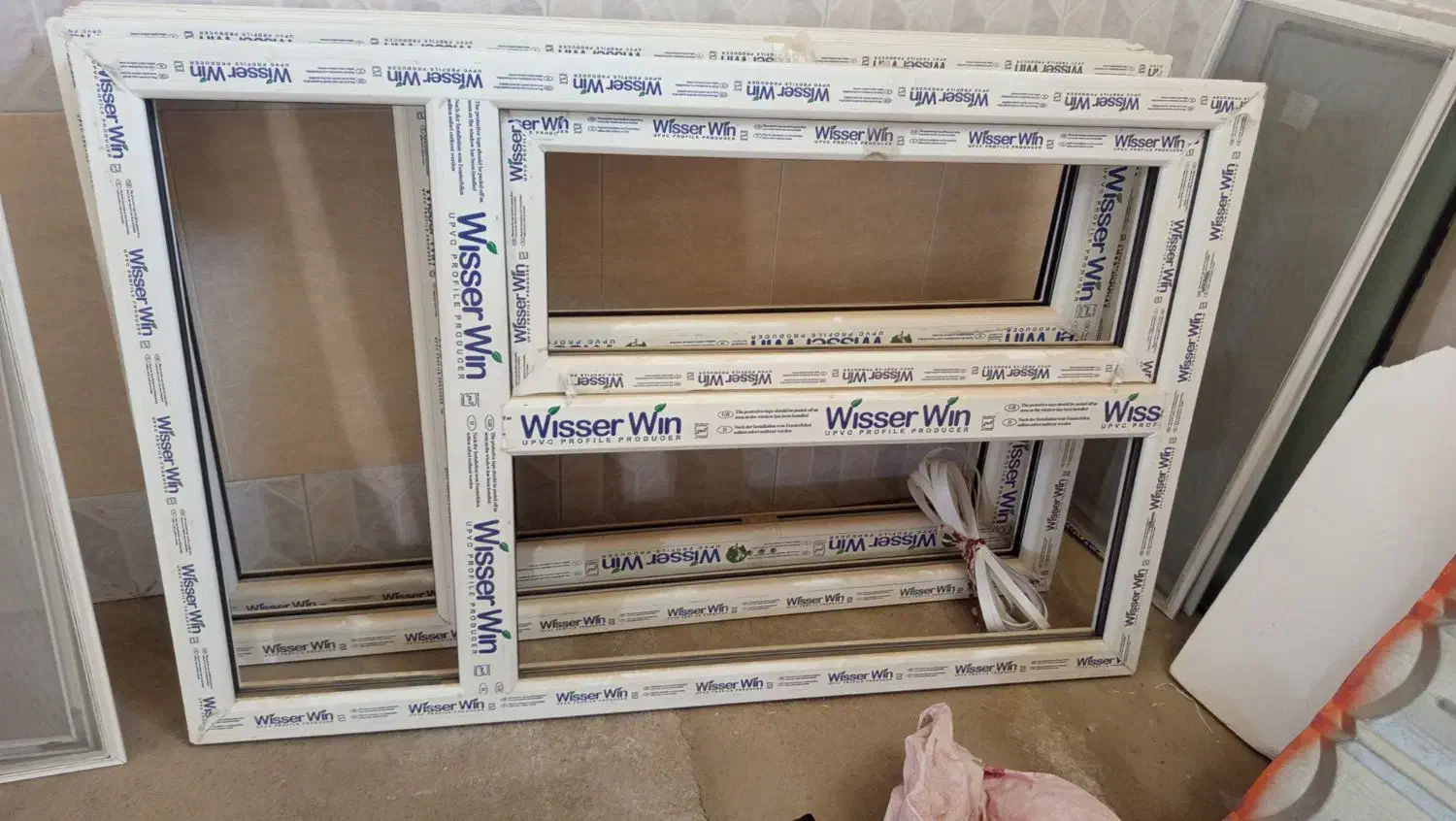 دو عدد پنجره دو جداره upvc نو|مصالح و تجهیزات ساختمان|تایباد, |دیوار
