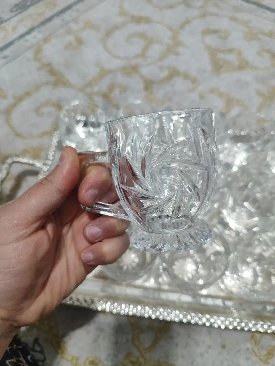 استکان فرانسوی طرح خورشیدی|ظروف سرو و پذیرایی|قروه, |دیوار