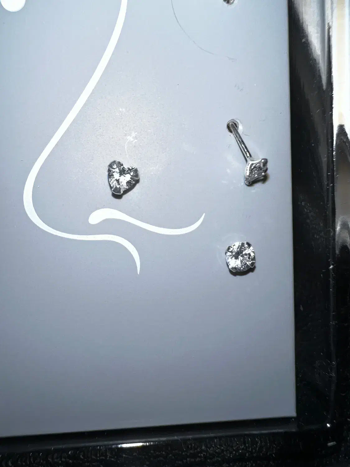 پیرسینگ بینی نقره اصل نگین حلقه ای قلابی سوزنی ال|جواهرات|رشت, بازار|دیوار