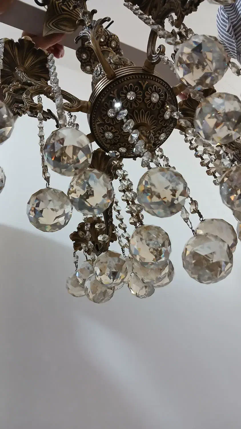 لوستر برنز آنتیک با دیوارکوب ست|لوستر و چراغ آویز|همدان, |دیوار